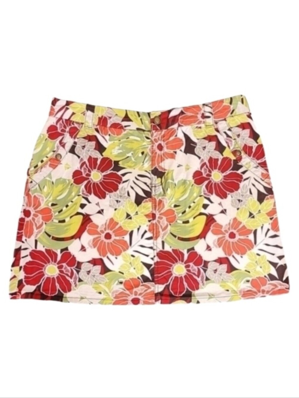 Croft & Barrow Skort Cotton Floral Red Plus Size 16
